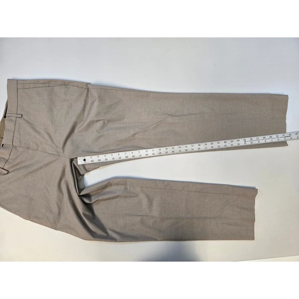 Banana Republic Slim Fit Dress Pants Mens 34x32 Tan Micro Pattern Cotton Stretch